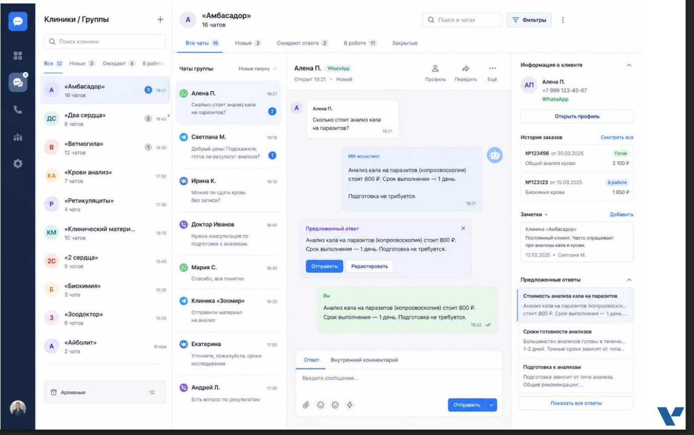Единое окно коммуникаций с AI-ассистентом